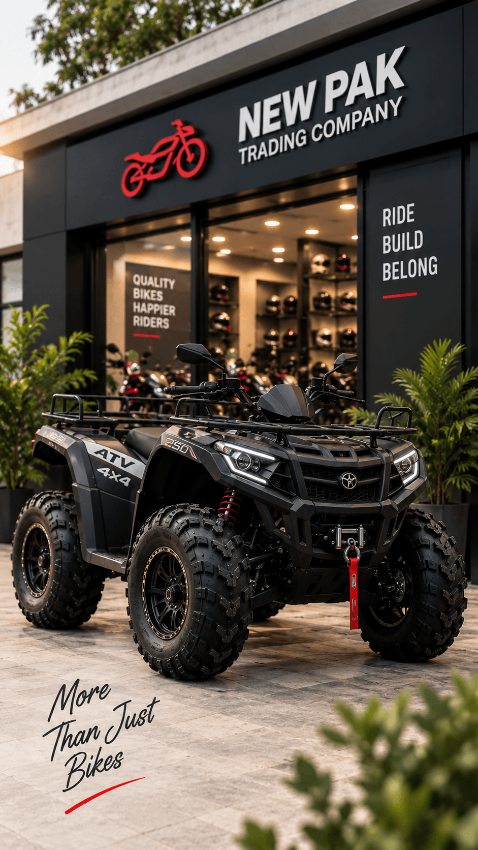 ATV 4x4 250 outside the New Pak Trading Company showroom